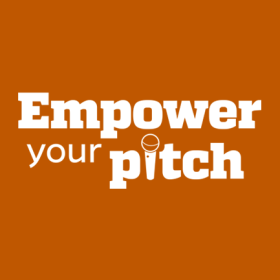 Empower your pitch text on orange