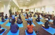 Students doing yoga