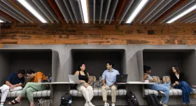 students in office