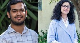 Two headshots side by side depict Parastou Naghibi Rad and Aritro De.