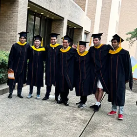 Students in graduation regalia