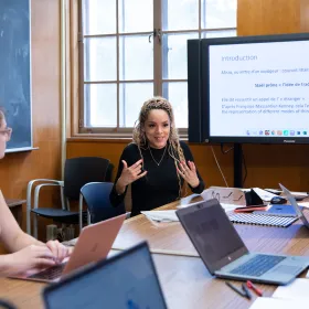 Students in classroom talking