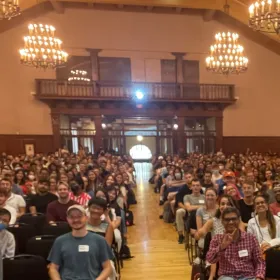 students at orientation