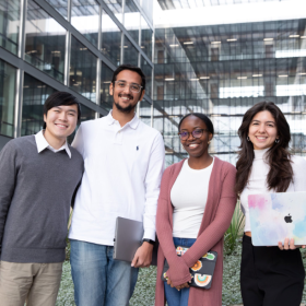 Graduate students outside