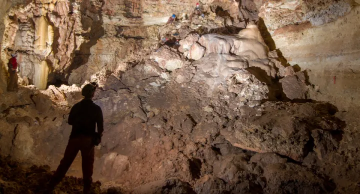Person in cave