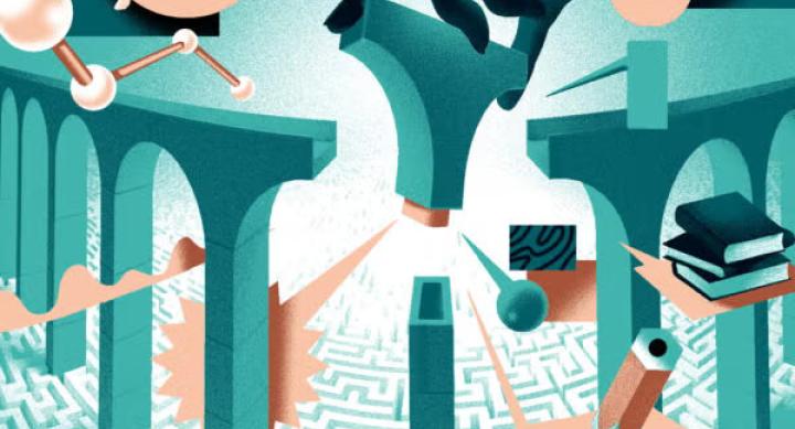 A graphic depicts a disembodied hand building a bridge brick by brick.