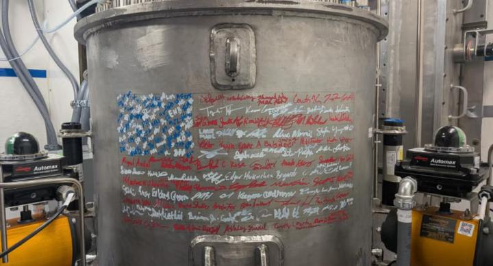 The Unity demonstration reactor bears signatures of Deployable Energy staff and everyone at Idaho National Laboratory involved.
